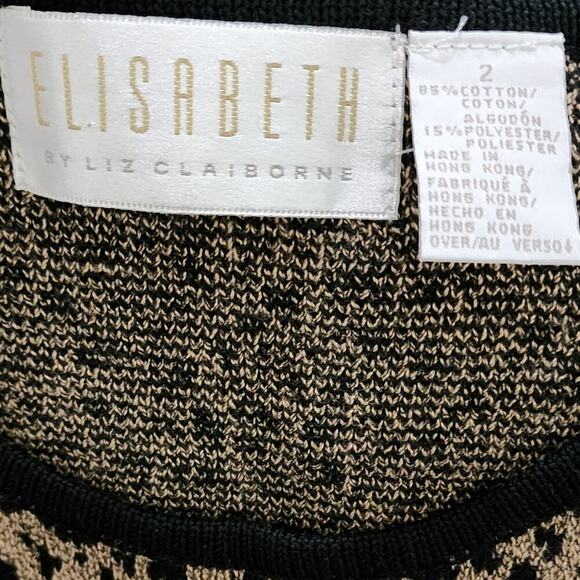 ELISAbeth Vintage Leotard Print Lightweight Sleeveless Sweater size 2x - Picture 5 of 5